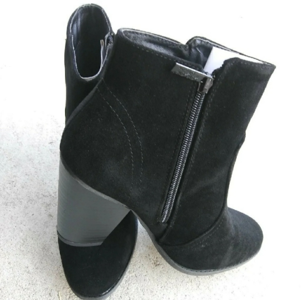 New Women's Black Ankle Boots Side Zipper - Picture 1 of 4